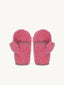 dziecięce wełniane rękawiczki  merino z klapką różowe dusty pink logo haft wool mittens wnętrze