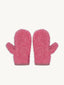 dziecięce wełniane rękawiczki  merino z klapką różowe dusty pink logo haft wool mittens 