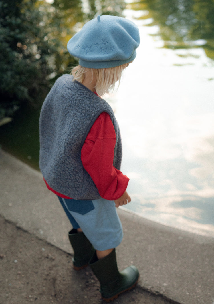 children's woolen beret - blue stars