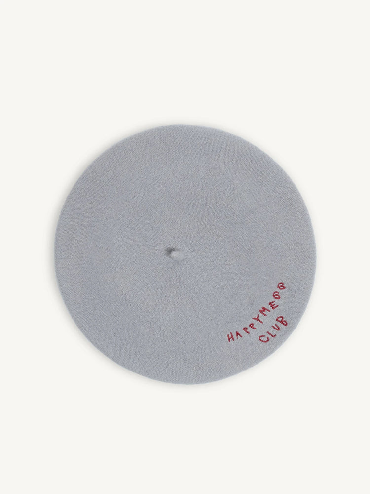 wełniany beret damski szary happymess club grey wool góra dziecięcy 