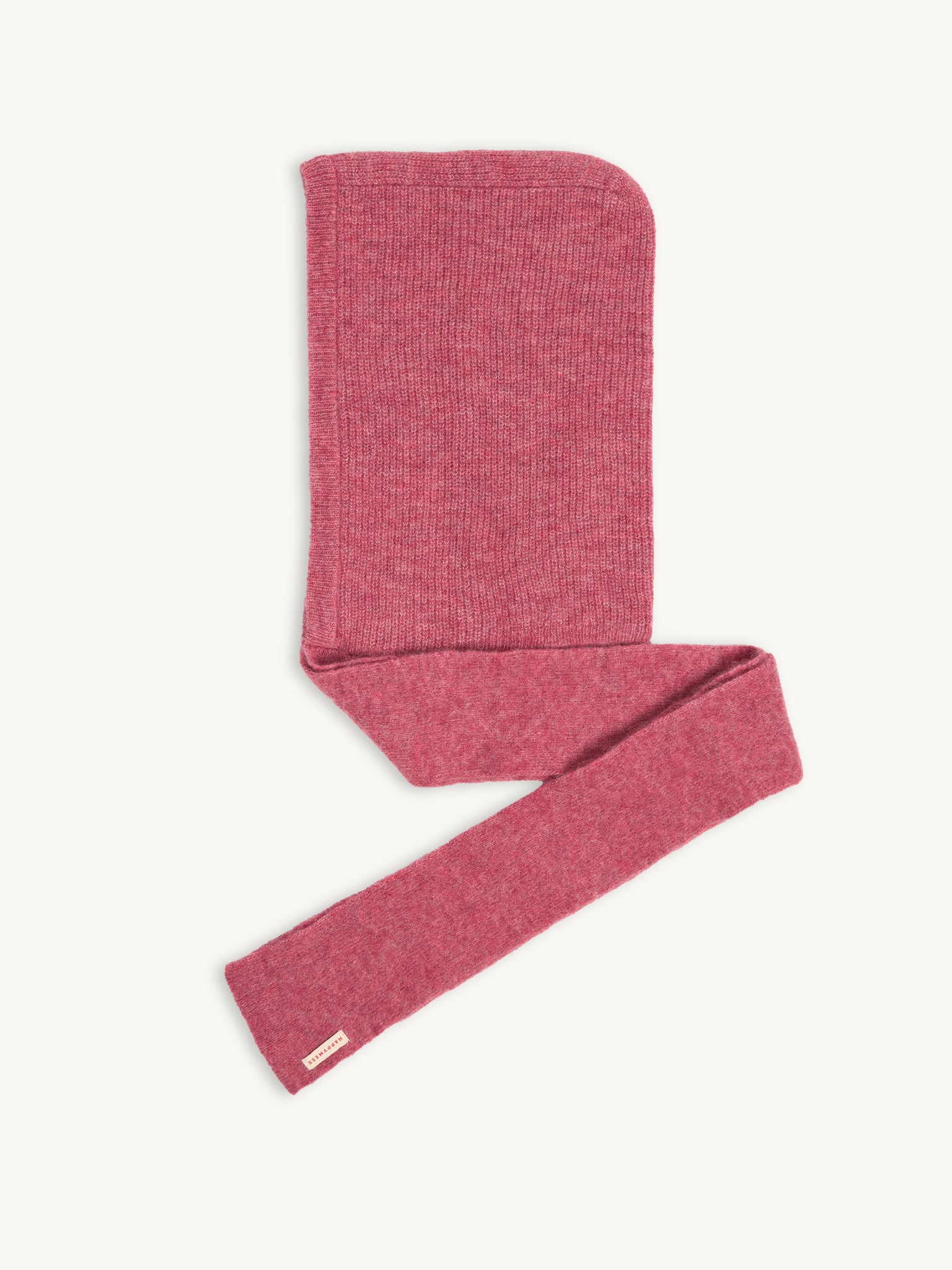 wełniany kaptur z szalikiem różowy dusty rose wool hood with scarf bok