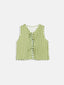 lniany zestaw bluzka wiązana spodnie w paski zielony  ice matcha linen set blouse pants trousers leinen hose bluse 