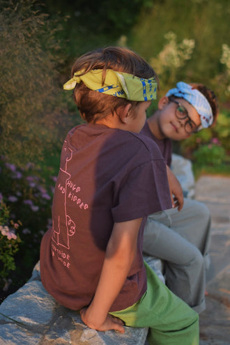 wielofunkcyjna bandana edgy dog wiskoza 50x50 nadruk niebieski scarf dzieci chłopcy t-shirt