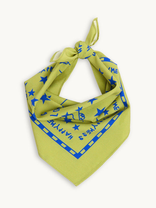 wielofunkcyjna bandana edgy dog wiskoza 50x50 nadruk niebieski scarf detal wiązanie