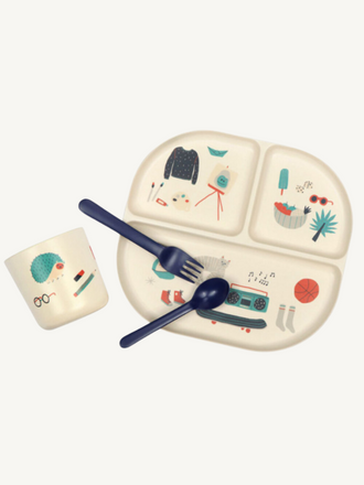 zestaw obiadowy dla dzieci kid dinner set royal blue 